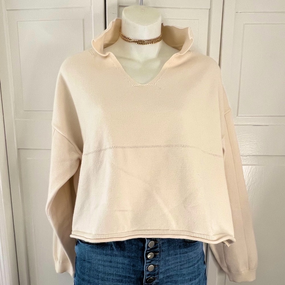 Boxy collared pullover
